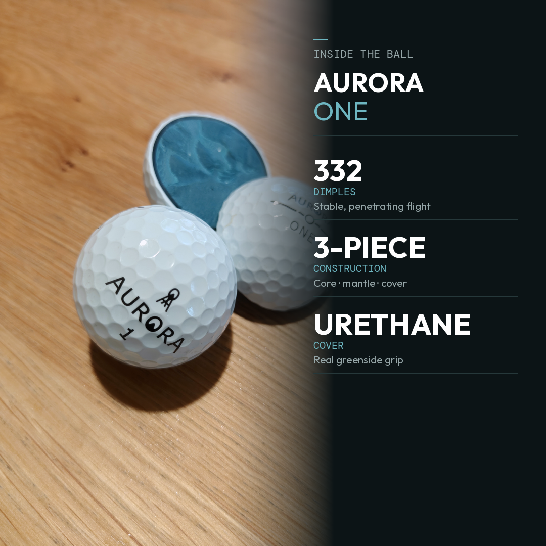 Aurora One — 3-osainen Tour-tason golfpallo